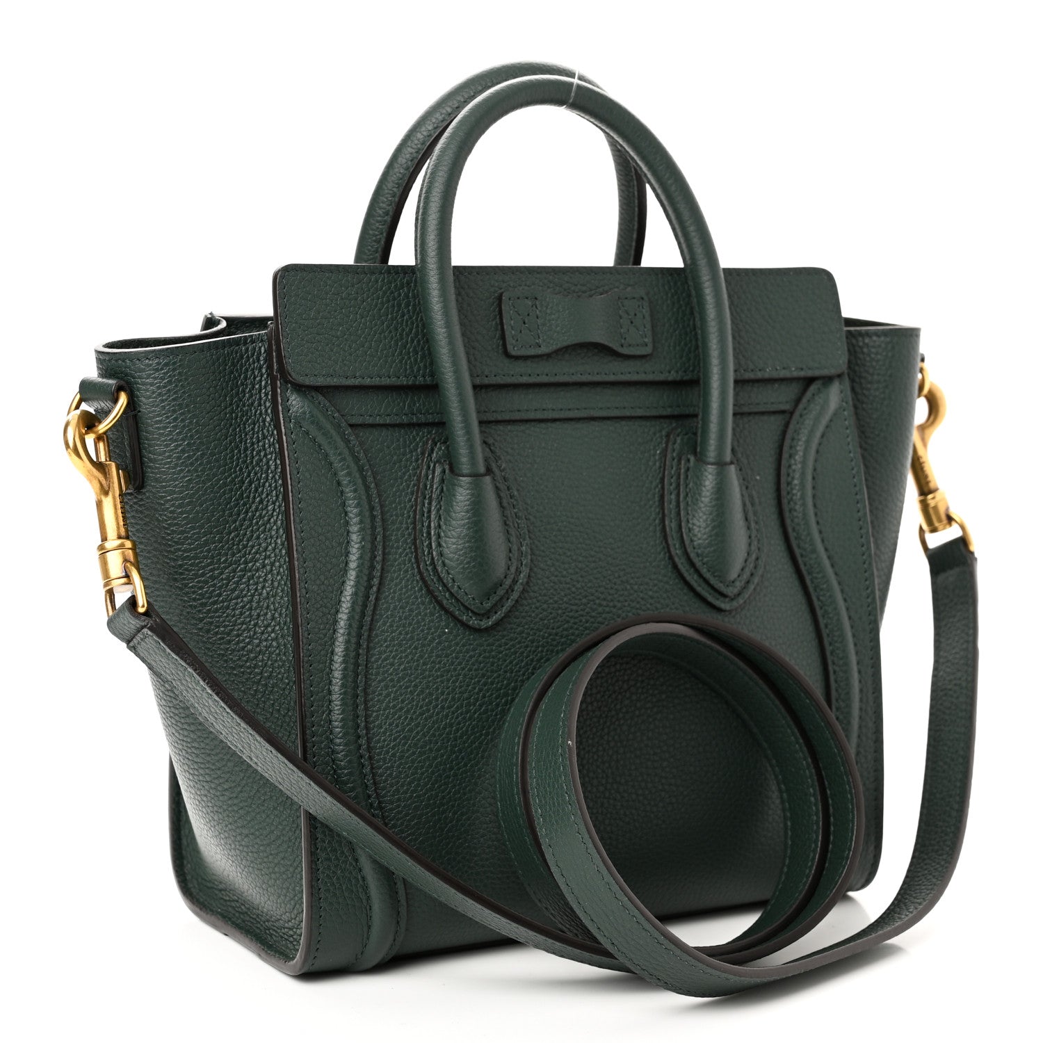 Celine Drummed Calfskin Nano Luggage Amazone 3 of 11