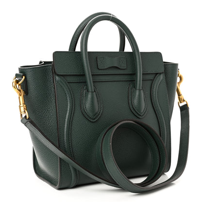 Celine Drummed Calfskin Nano Luggage Amazone 3 of 11