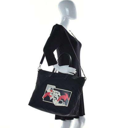 Prada X JAMES JEAN Tessuto Nylon Patch Shopping Tote Black 2 of 18