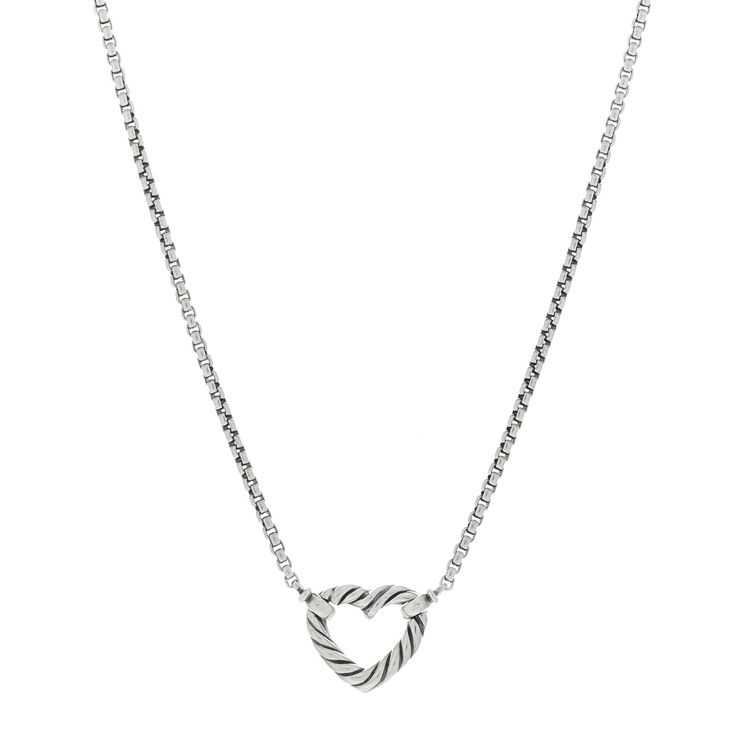 Sterling Silver 18K Yellow Gold Cable Collectibles Heart Station Necklace