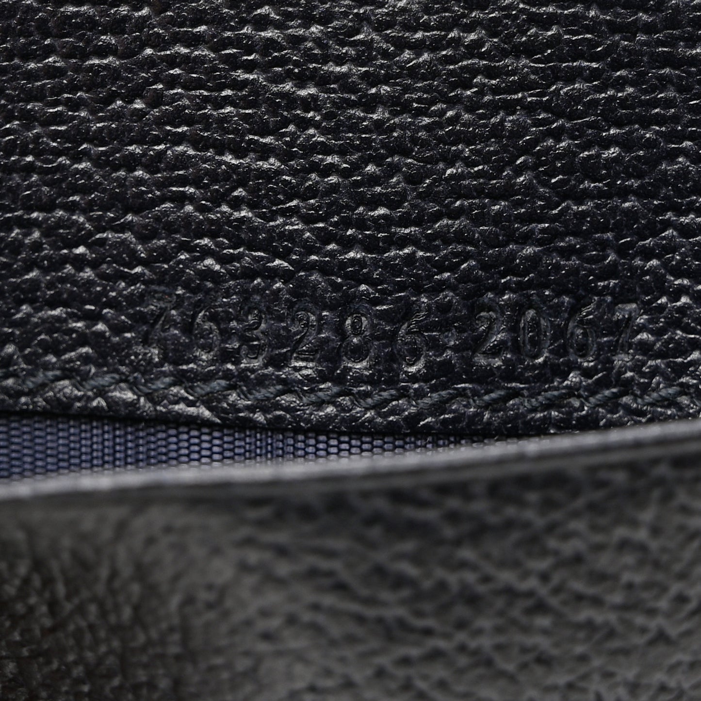 GG Supreme Monogram Textured Dollar Calfskin Card Case Blue Dark Blue