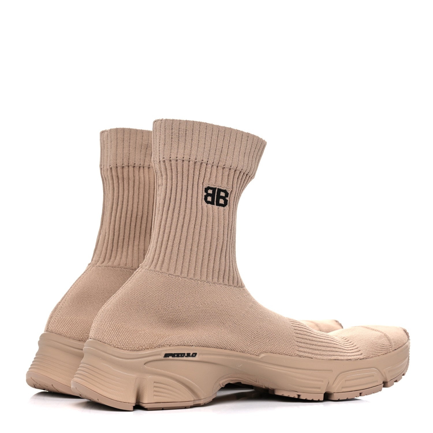 Balenciaga Technical Ribbed 3D Recycled Knit Womens Speed 3.0 Sneakers 40 Monocolor Beige 4 of 9