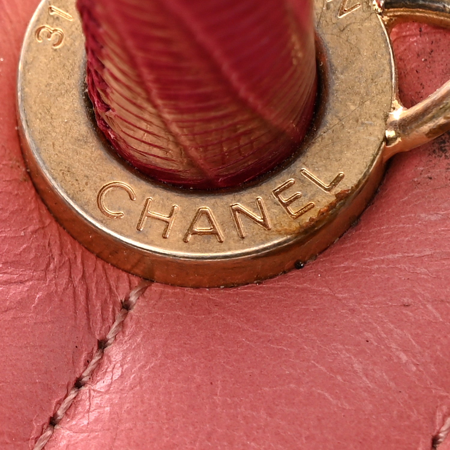 Chanel Calfskin Lizard Chevron Quilted Small Coco Handle Flap Pink 12 of 13