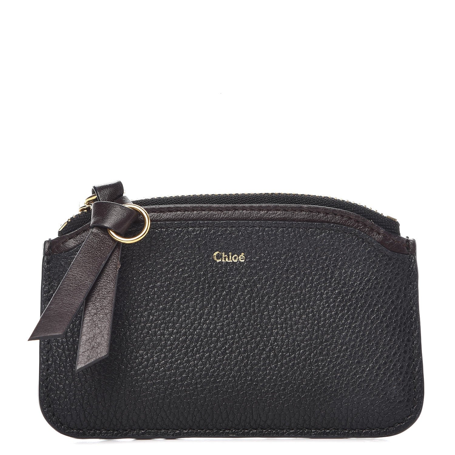Chloe Calfskin Top Zip Card Case Black 1 of 7
