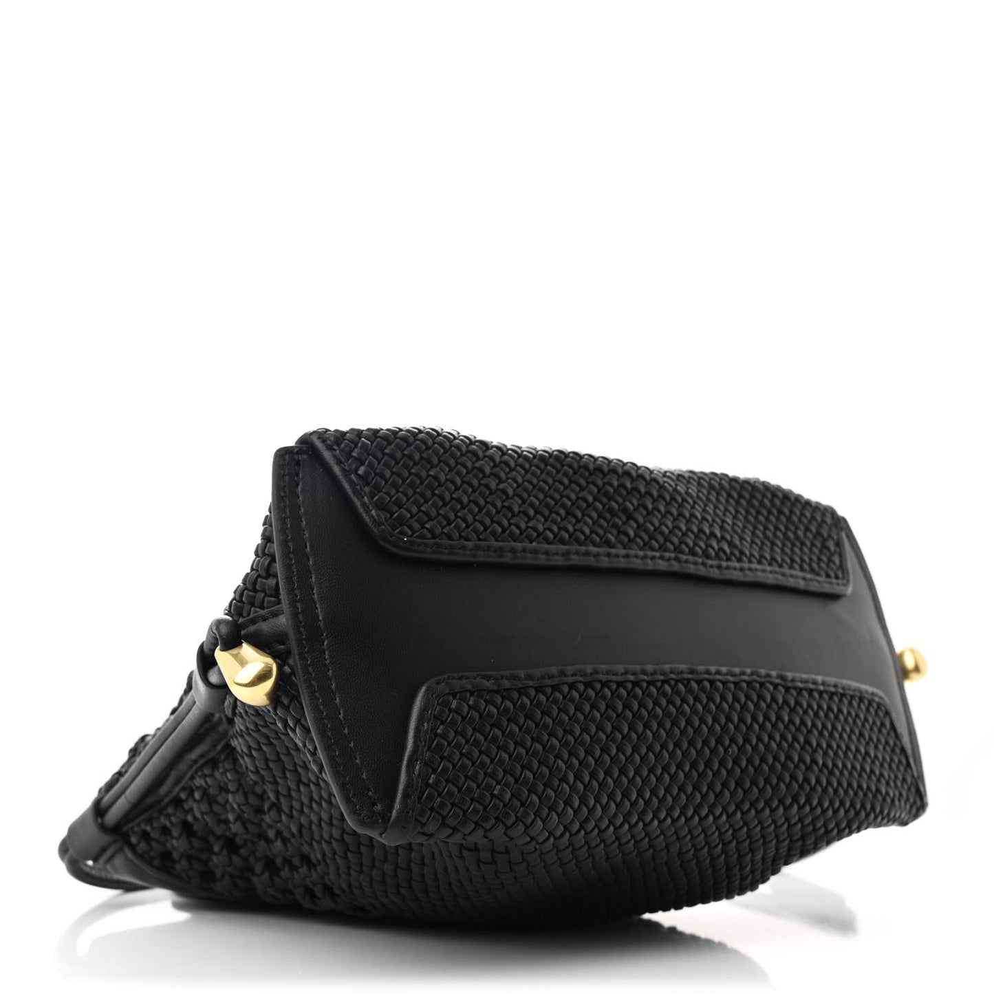 Verona Calfskin Macrame Petite Soft ID Shoulder Bag Black