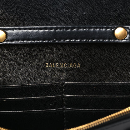 Balenciaga Shiny Box Calfskin Hourglass Chain Bag Black 6 of 8
