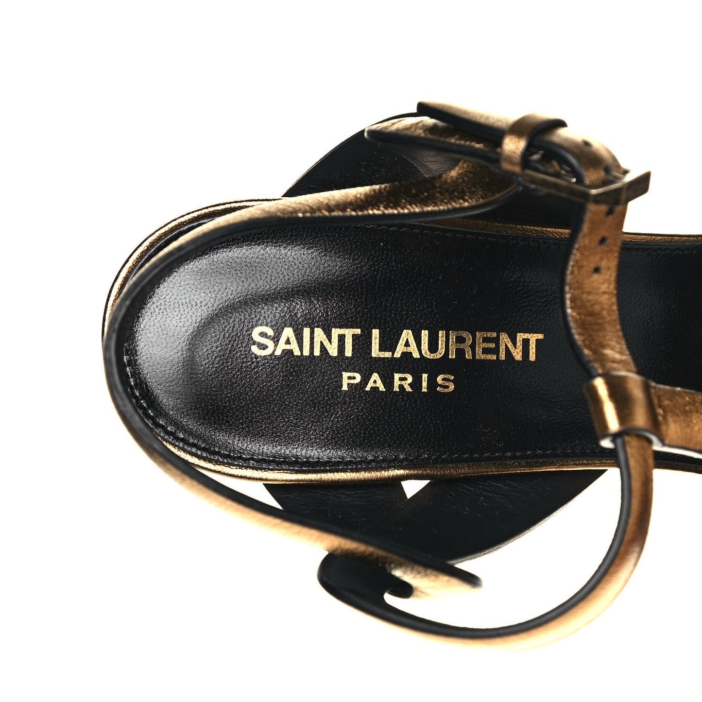 Metallic Calfskin Tribute 105 Sandals 39 Dark Gold