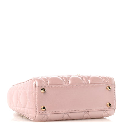 Christian Dior Metallic Lambskin Cannage Mini Lady Dior Lotus 4 of 13