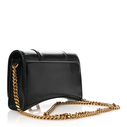 Balenciaga Shiny Box Calfskin Hourglass Chain Bag Black 3 of 9