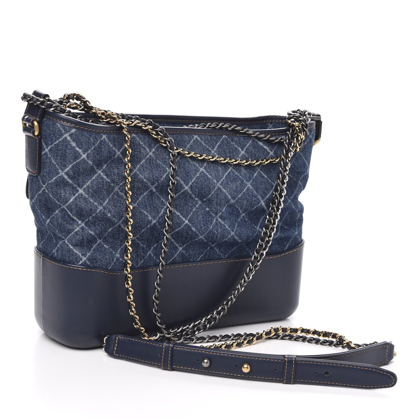 Denim Calfskin Medium Gabrielle Hobo Blue