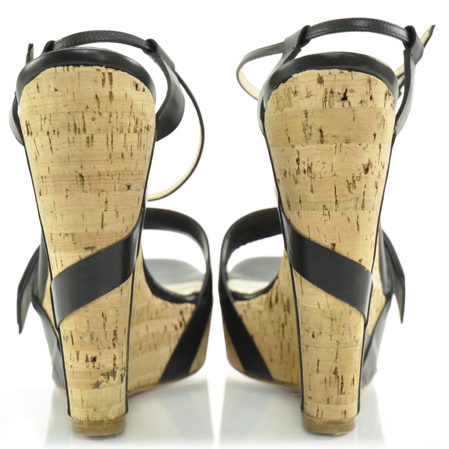 Christian Louboutin Miss Cristo Platform Wedge Sandals 38 Black 4 of 7