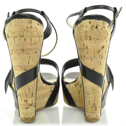 Christian Louboutin Miss Cristo Platform Wedge Sandals 38 Black 4 of 7