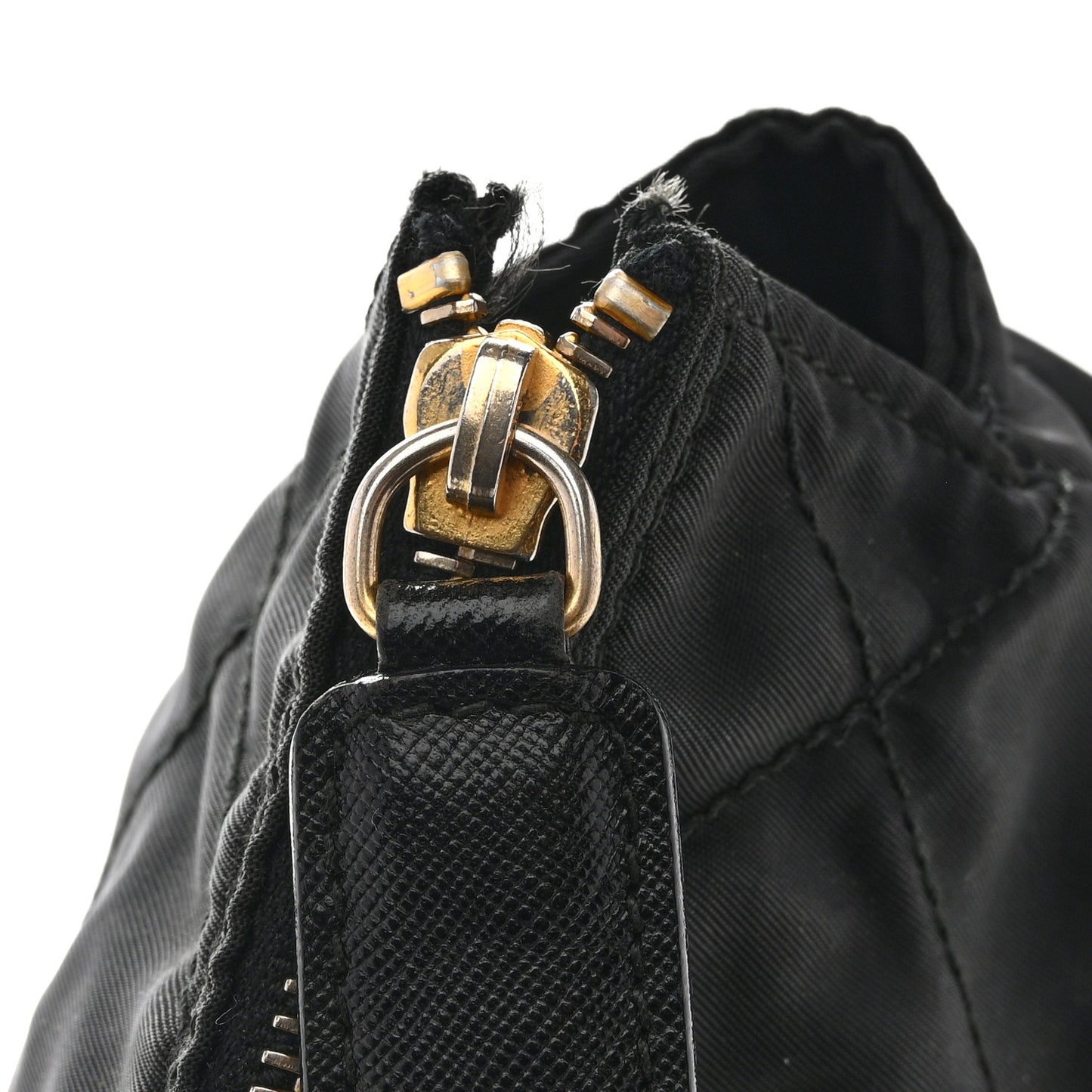 Nylon Tessuto Impuntu Quilted Flap Shoulder Bag Black