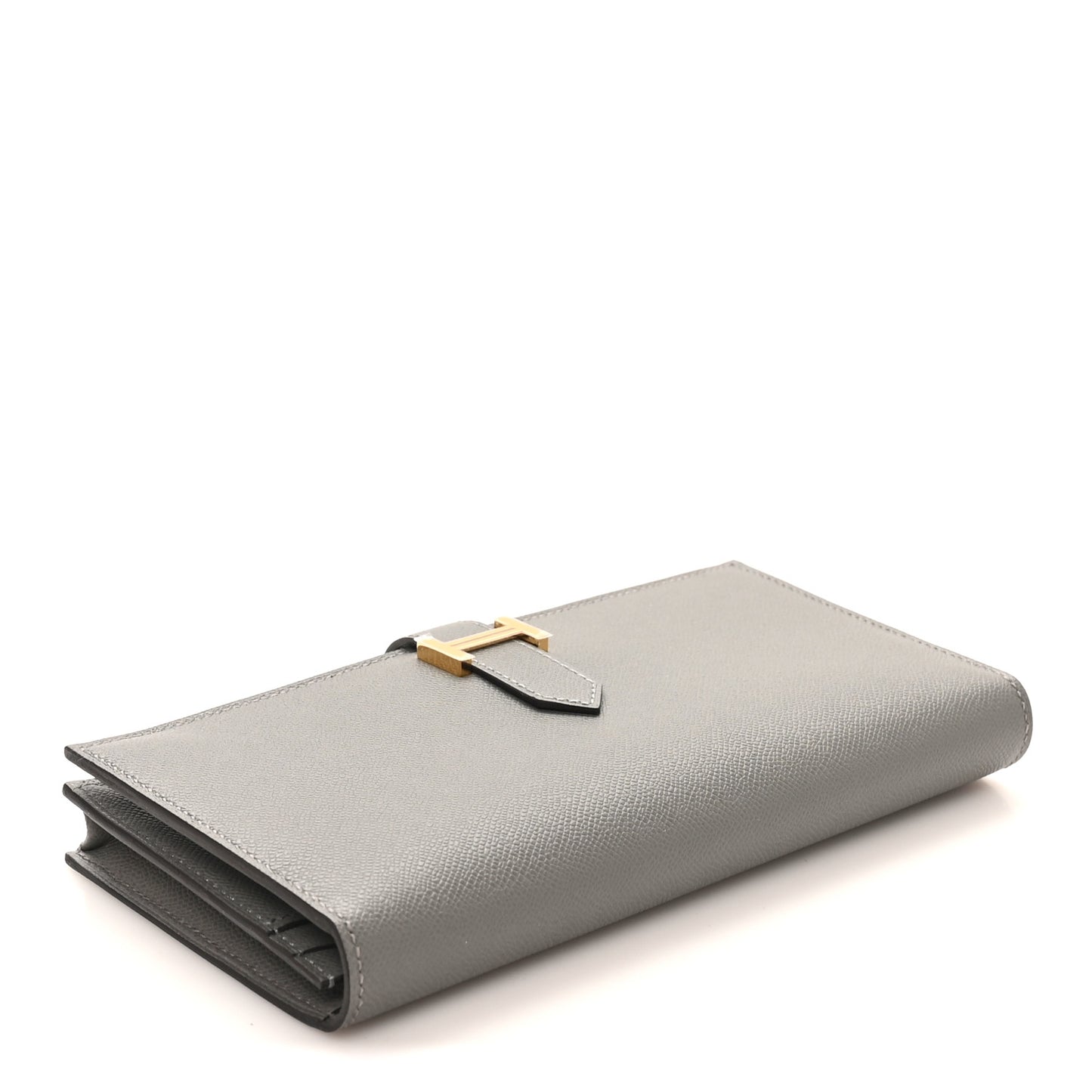 Grained Monsieur Bearn Gusset Wallet Gris Meyer