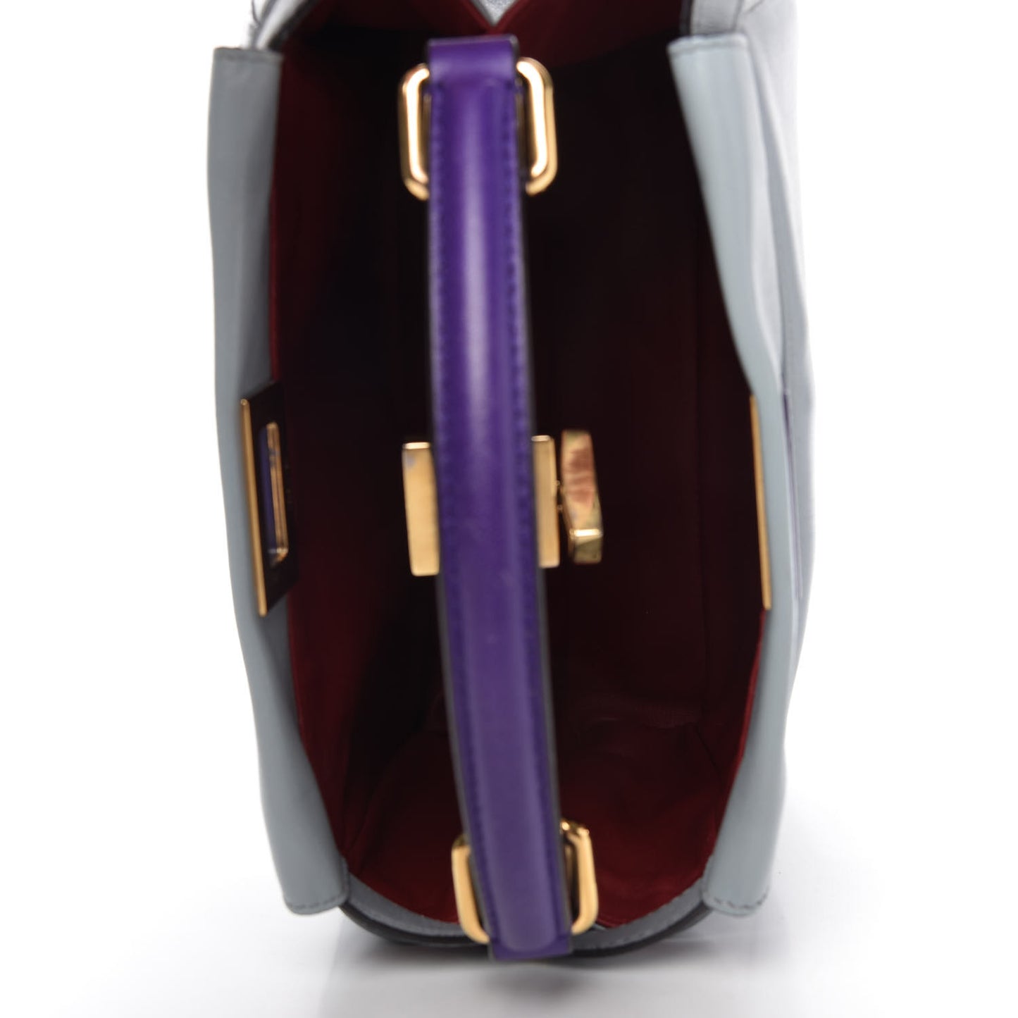 Nappa Colorblock Mini Peekaboo Iconic Satchel Polvere Purple Rain Ruby