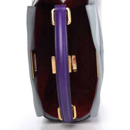 Fendi Nappa Colorblock Mini Peekaboo Iconic Satchel Polvere Purple Rain Ruby 5 of 9