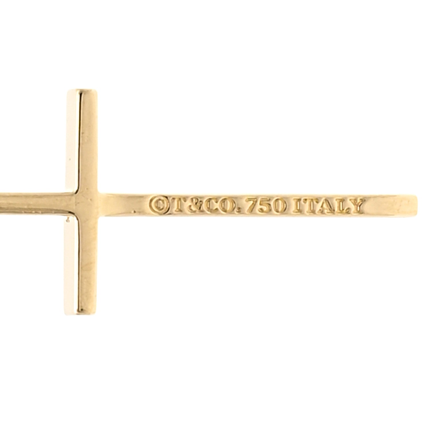 Tiffany 18K Yellow Gold Metro Cross Pendant Necklace 5 of 5