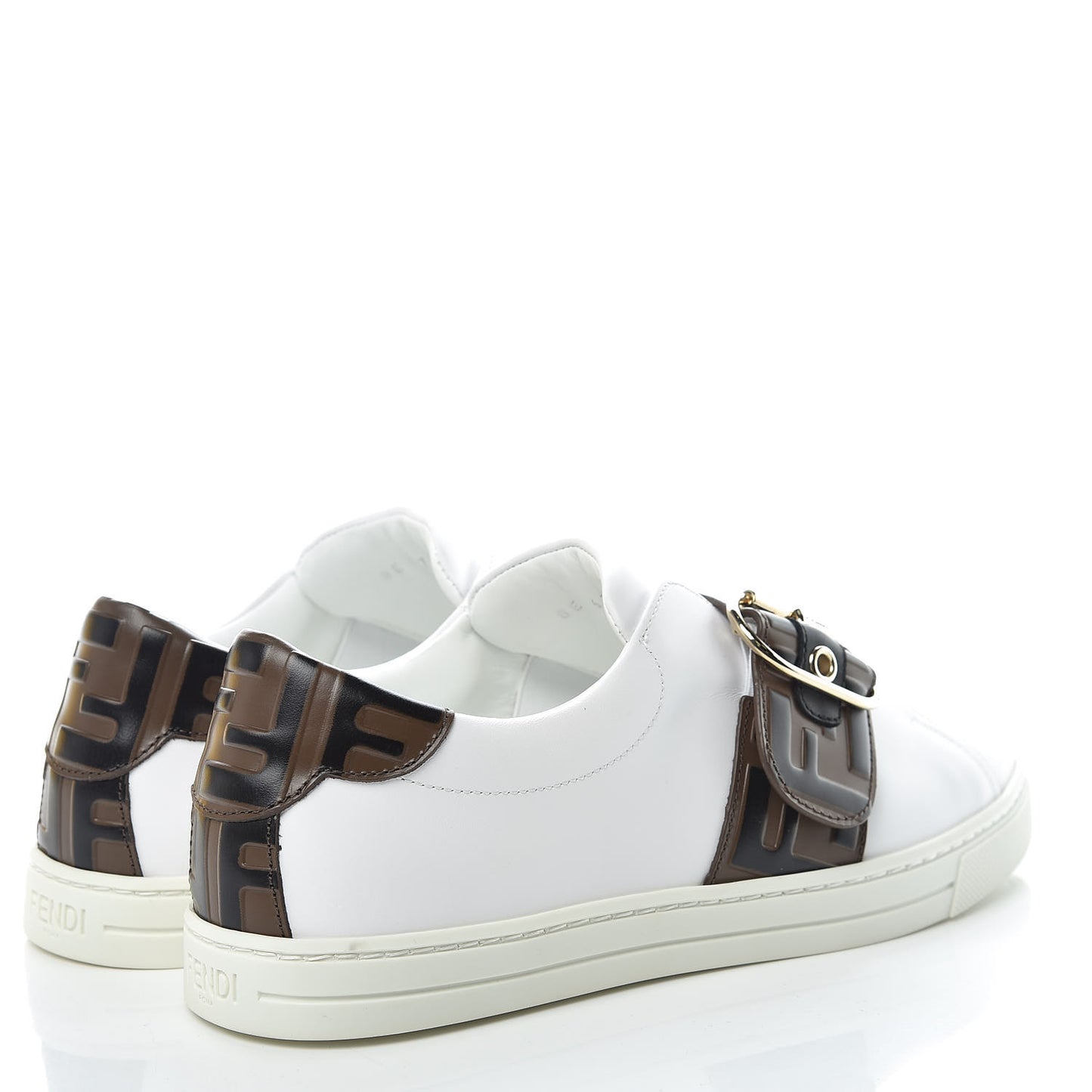 Vitello FF Embossed Womens Slip On Sneakers 37 Ultra White Maya Black