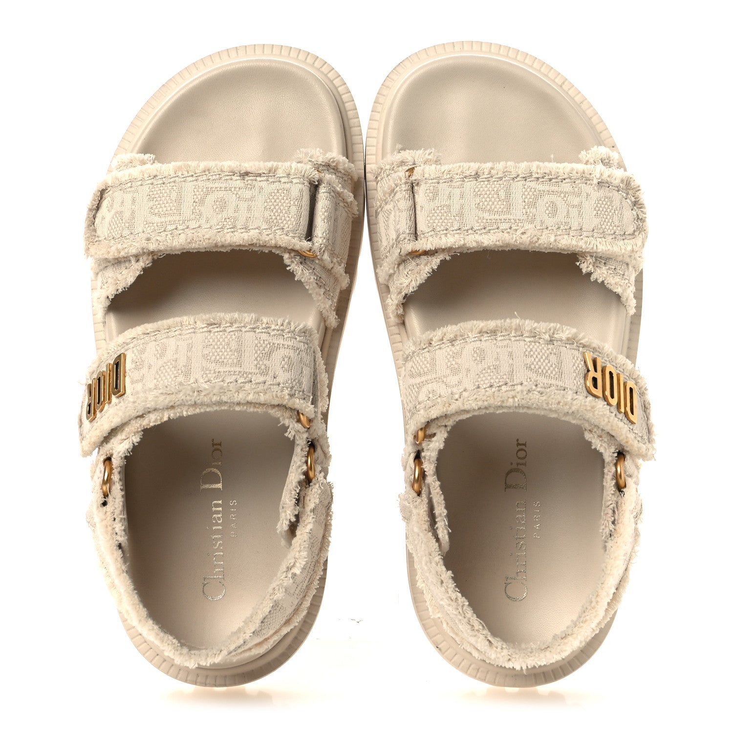 Christian Dior Cotton Dioract 10mm Sandals 36 Natural 2 of 12