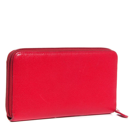 Chanel Textured Calfskin Zip Around Wallet Red 3 of 9