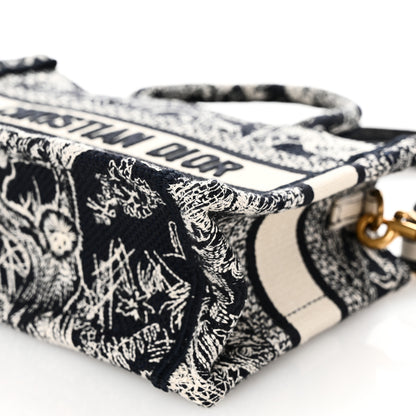 Christian Dior Canvas Embroidered Toile De Jouy Reverse Mini Book Tote With Strap Blue Multicolor 10 of 10