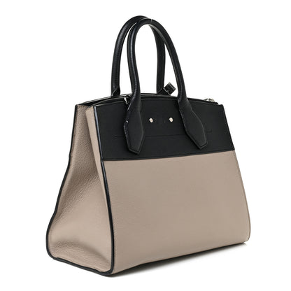 Louis Vuitton Taurillon City Steamer MM Black Beige 2 of 22