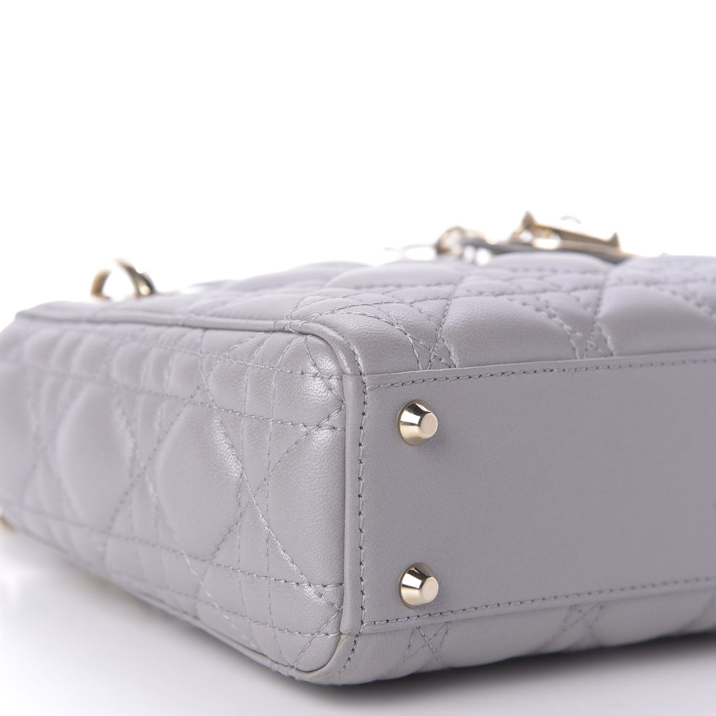 Lambskin Cannage Mini Lady Dior Grey