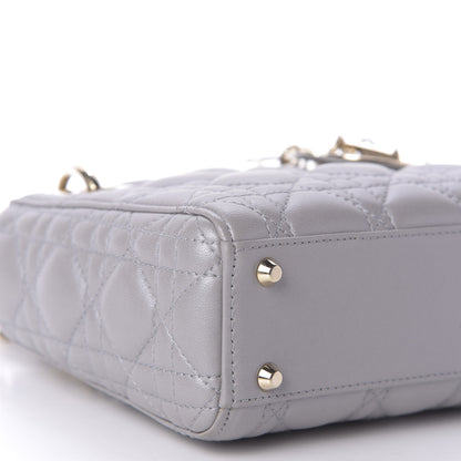 Christian Dior Lambskin Cannage Mini Lady Dior Grey 6 of 10
