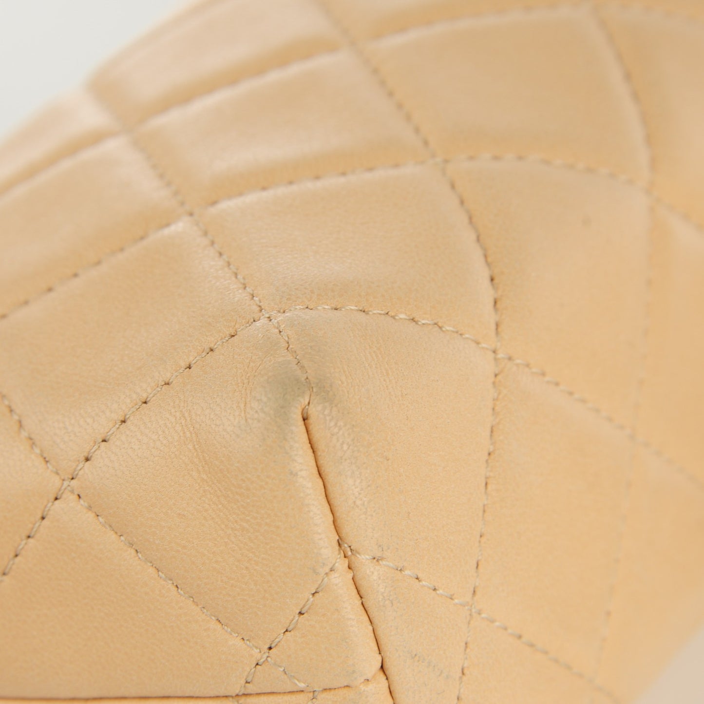 Lambskin Quilted Cosmetic Case Beige