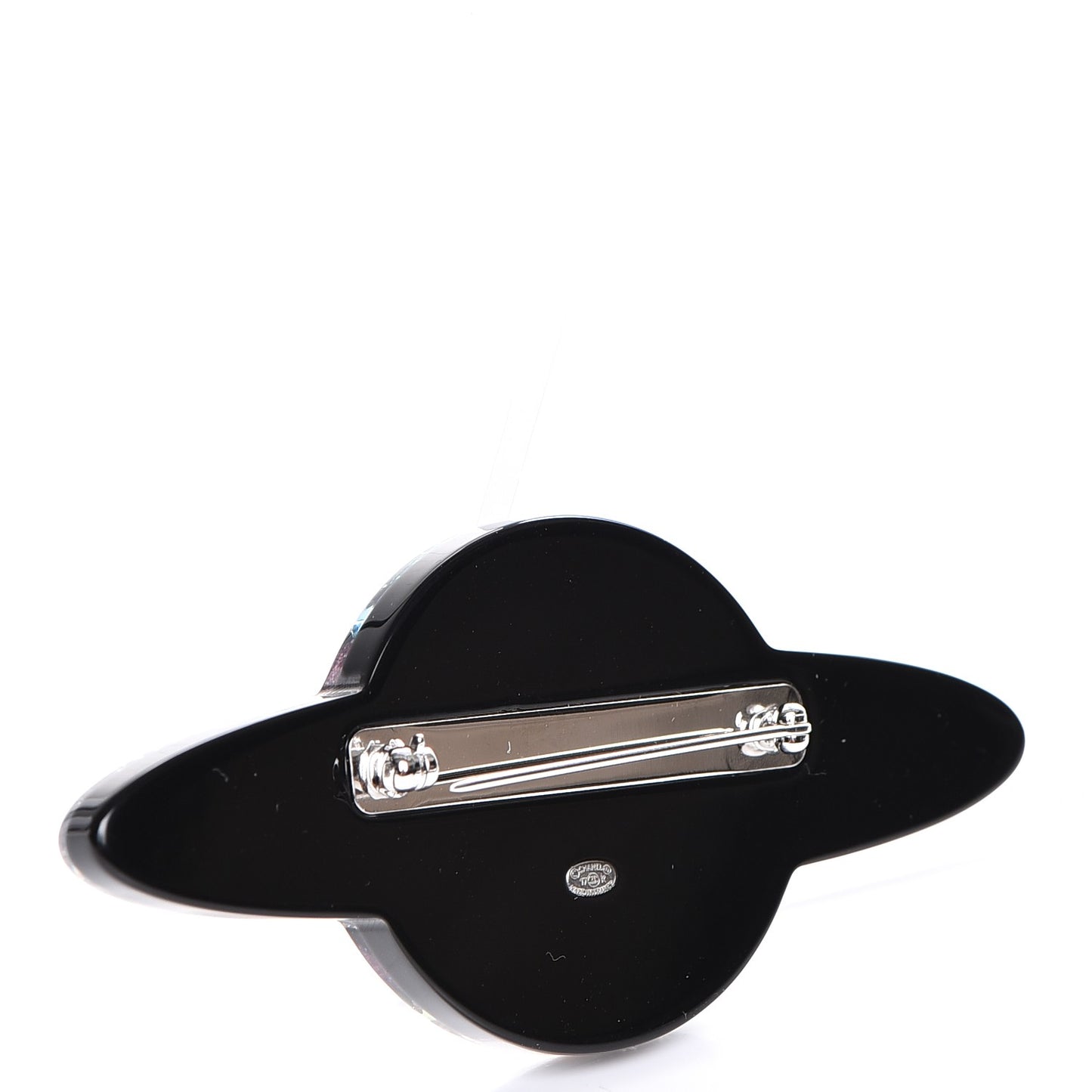 Glittered Resin Strass Planet Brooch Silver Blue Pink