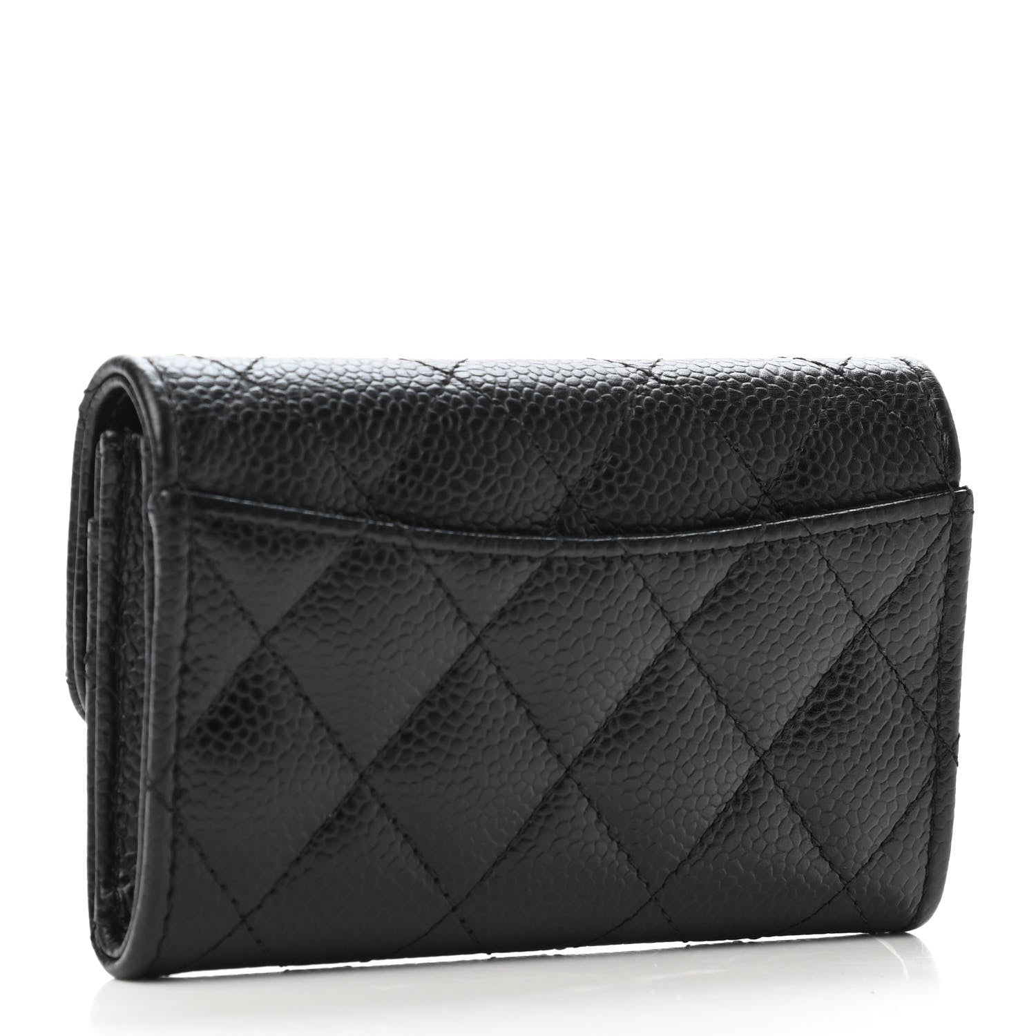 Chanel Caviar Quilted Flap Card Holder Wallet Black 2 of 4
