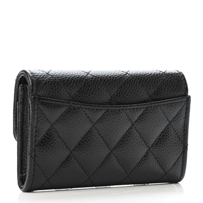 Chanel Caviar Quilted Flap Card Holder Wallet Black 2 of 4