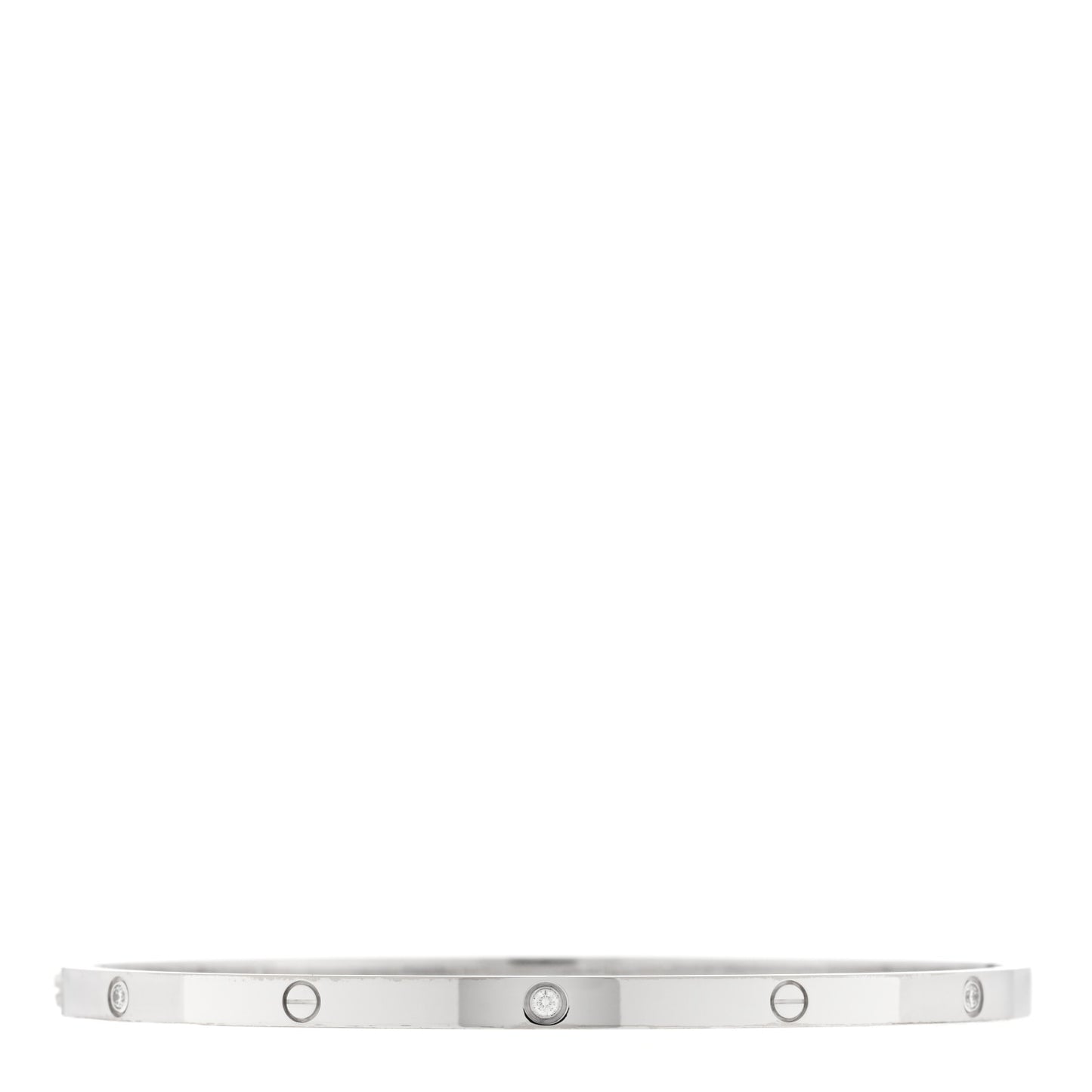 18K White Gold 6 Diamond Small LOVE Bracelet 20
