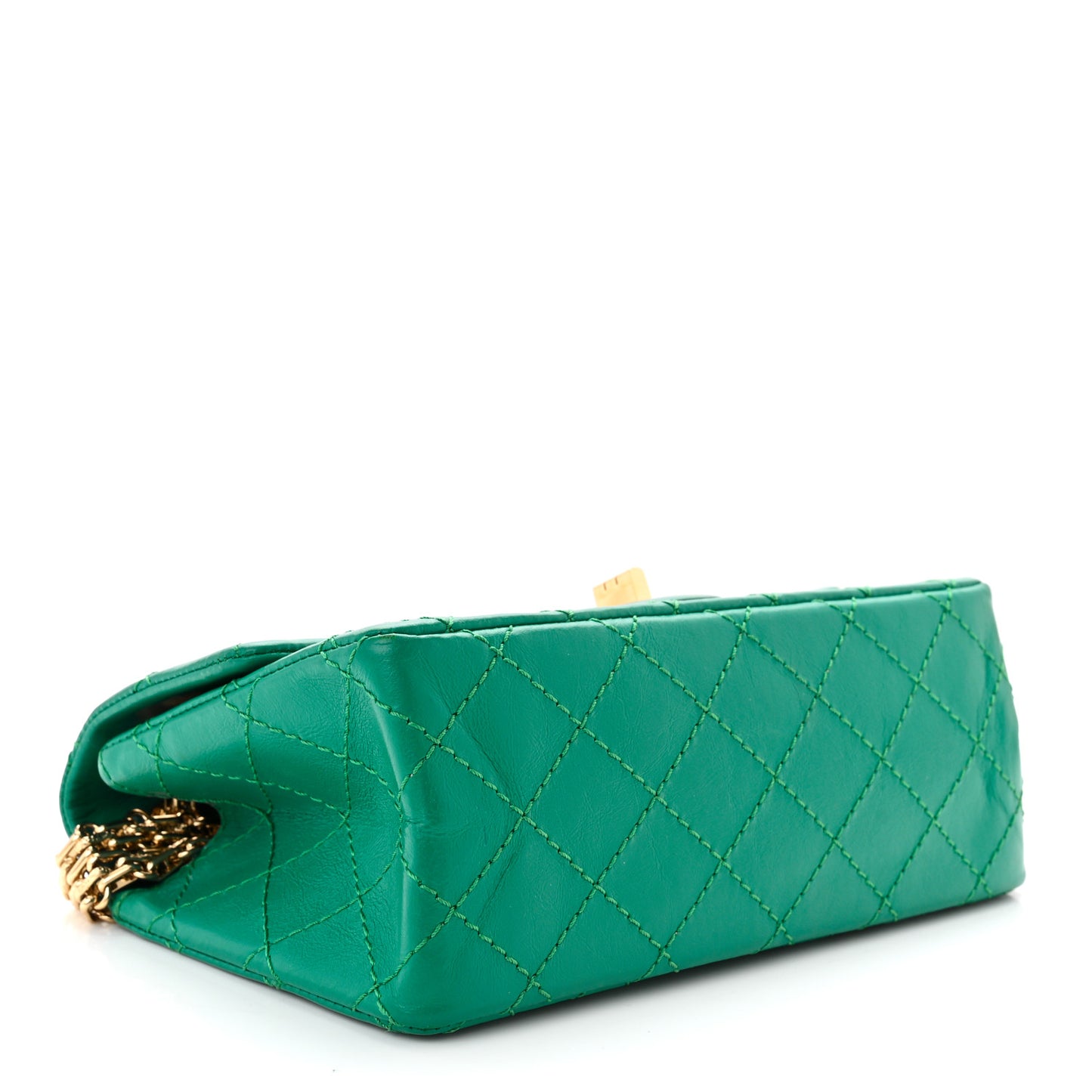 Aged Calfskin Quilted 2.55 Reissue Mini Flap Green