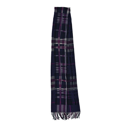 Burberry Cashmere Check Fringe Scarf Purple 2 of 3