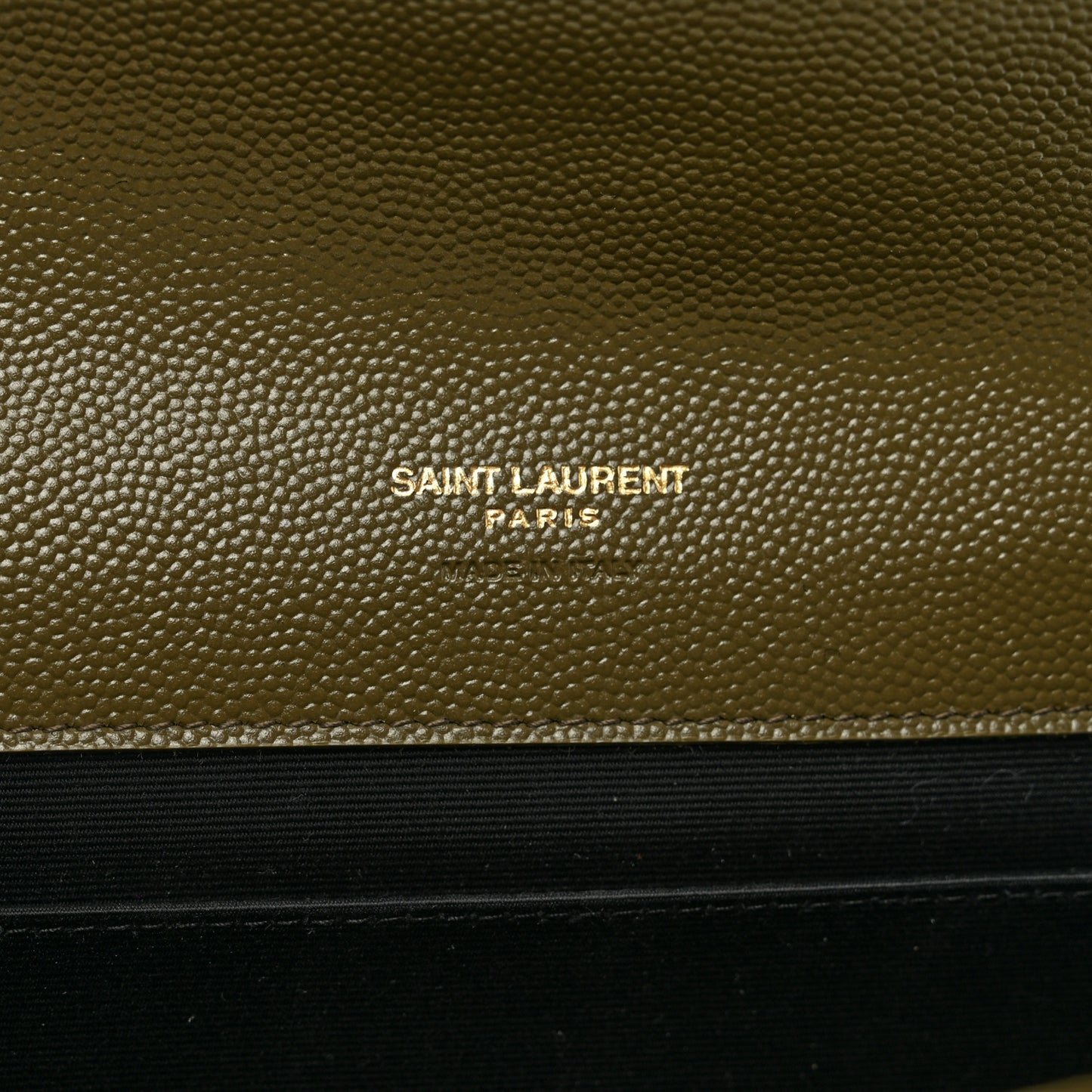 Grain De Poudre Textured Mixed Matelasse Triquilt Monogram Clutch Vert Kaki