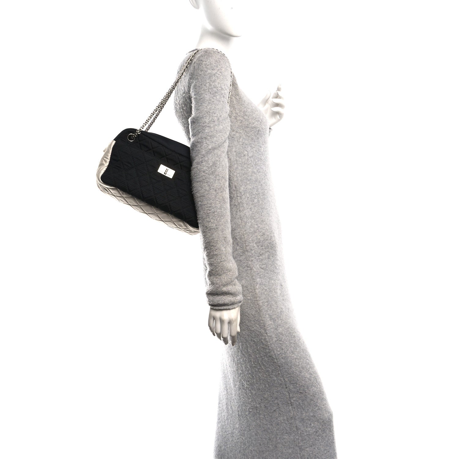 Chanel Jersey Reissue Quilted Camera Case  Black White 2 of 10