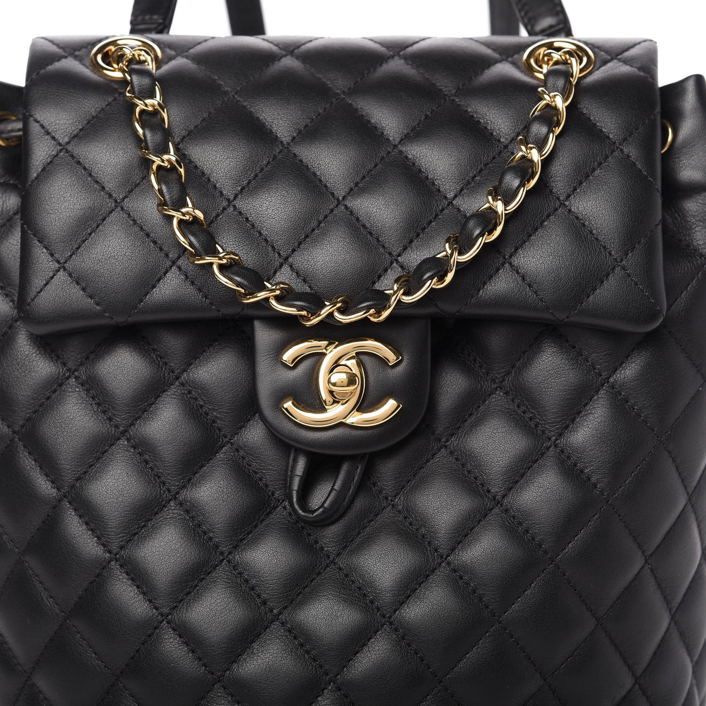 Lambskin Quilted Small Urban Spirit Backpack Black