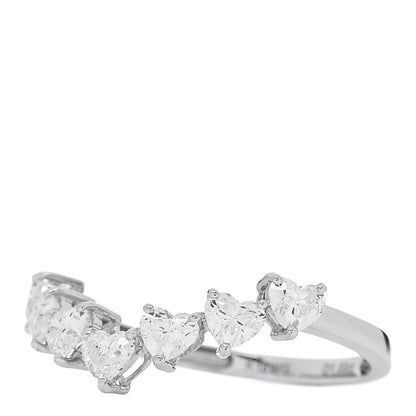 Parker & West by FASHIONPHILE 18K White Gold Diamond 1.00ctw Heart Cut Curved Ring 54 7 3 of 9