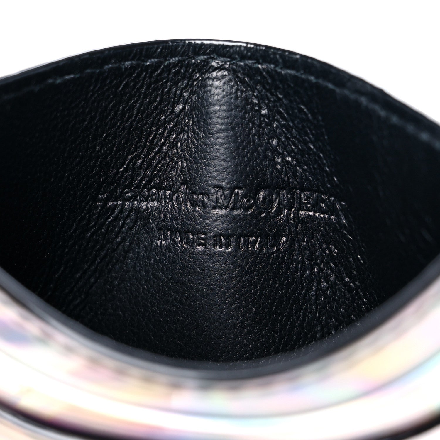 Alexander McQueen Iridescent PVC Calfskin Card Holder Silver 7 of 7