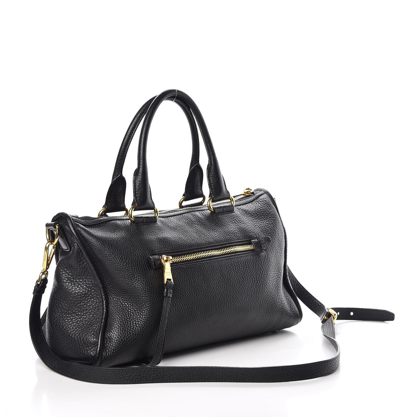 Vitello Daino Shopping Satchel Black