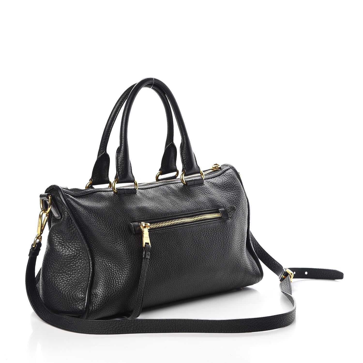 Prada Vitello Daino Shopping Satchel Black 3 of 8