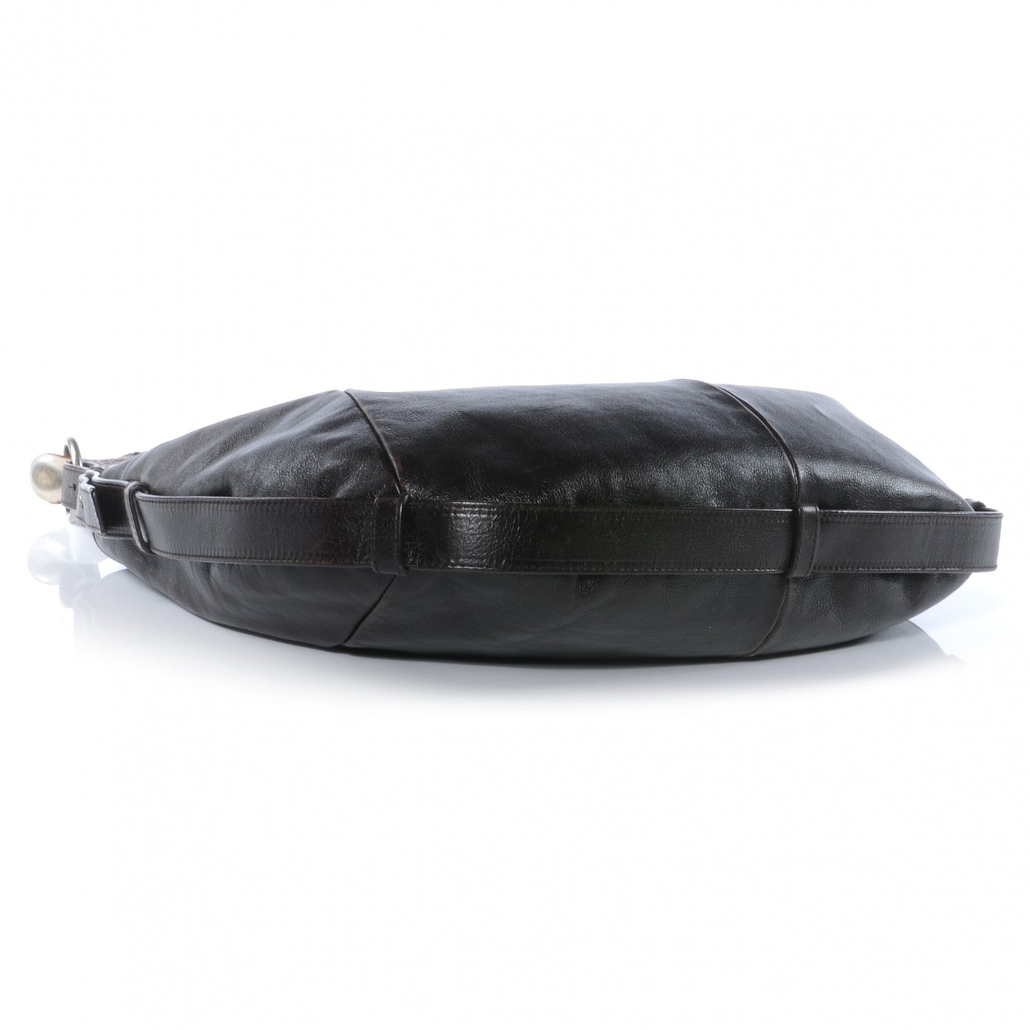 Leather Mombasa Horn Bag Dark Brown