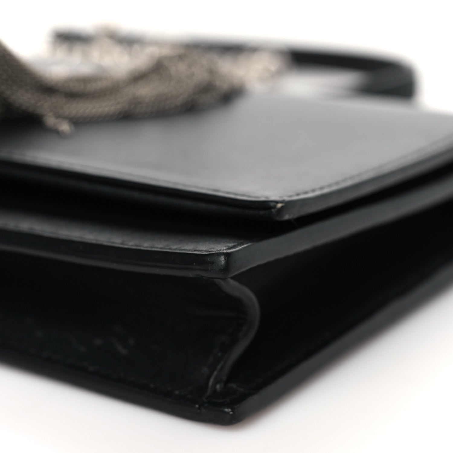 Saint Laurent Smooth Calfskin Classic Monogram Kate Tassel Chain Wallet Black 9 of 10