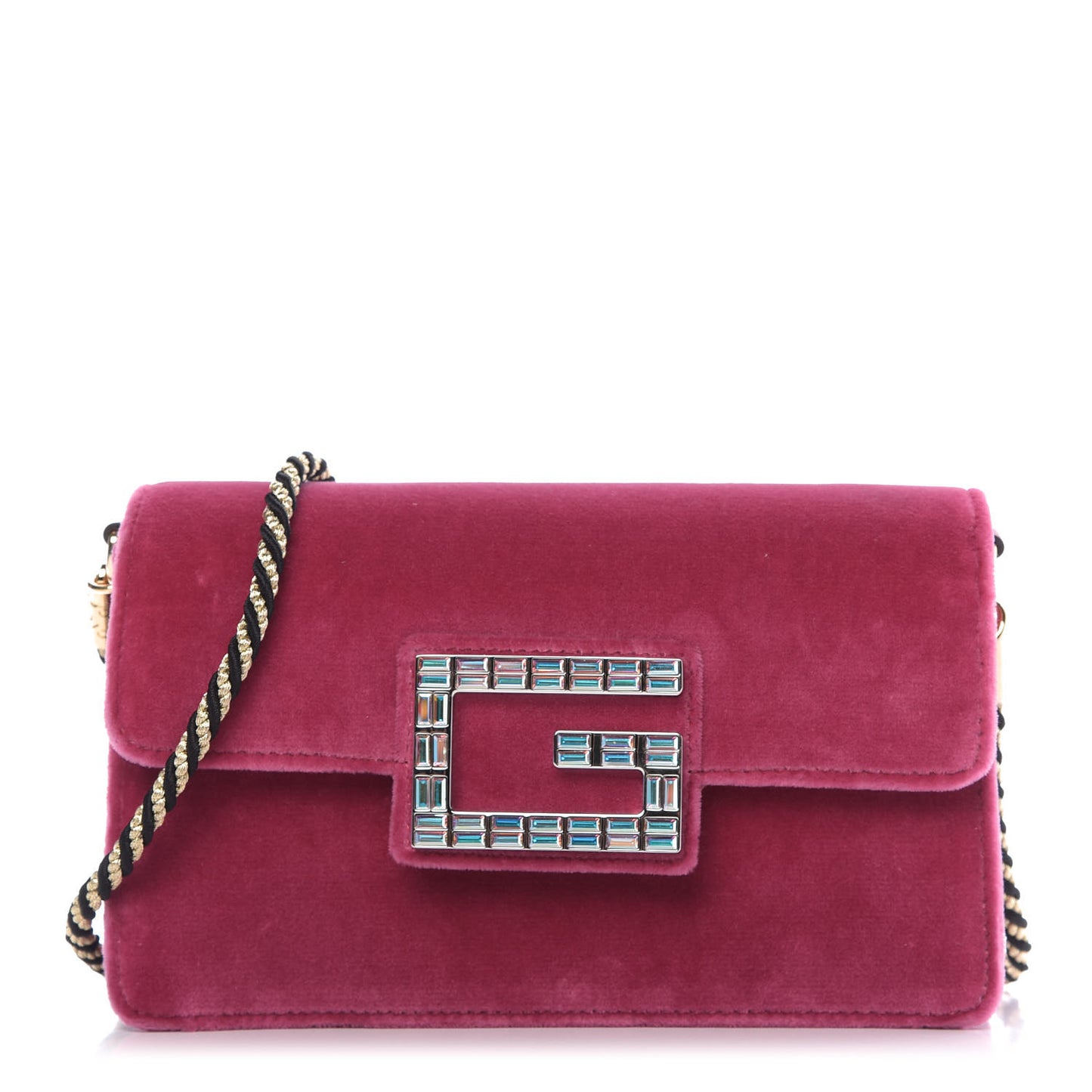 Velvet Crystal Square G Shoulder Bag Light Raspberry Rose