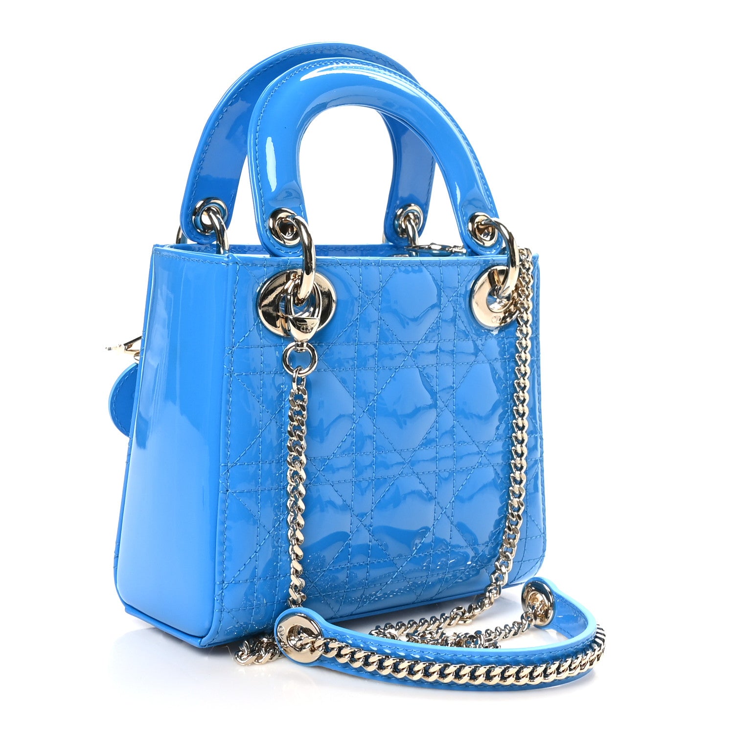 Christian Dior Patent Cannage Mini Lady Dior Blue Dior Blue 2 of 9