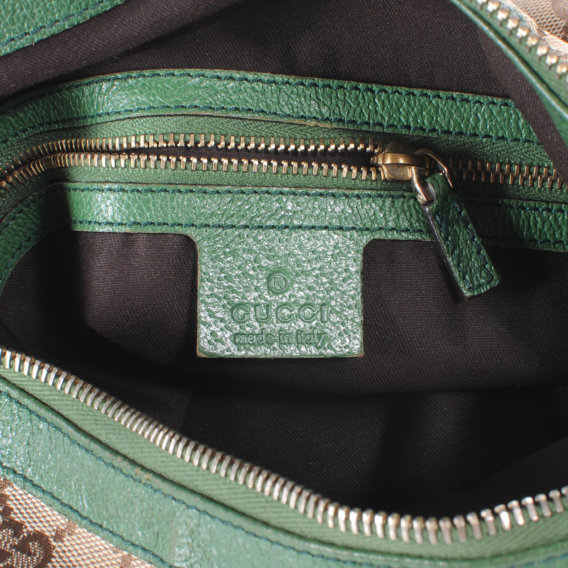 Gucci Monogram Web Bamboo Ring Hobo Green 7 of 9