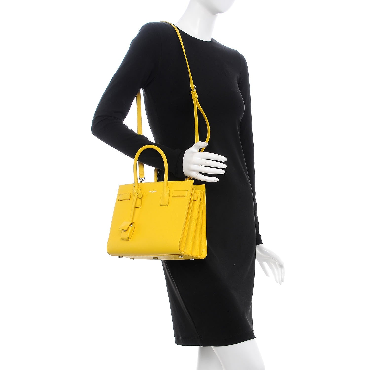 Saint Laurent Grained Calfskin Baby Sac De Jour Yellow 2 of 15