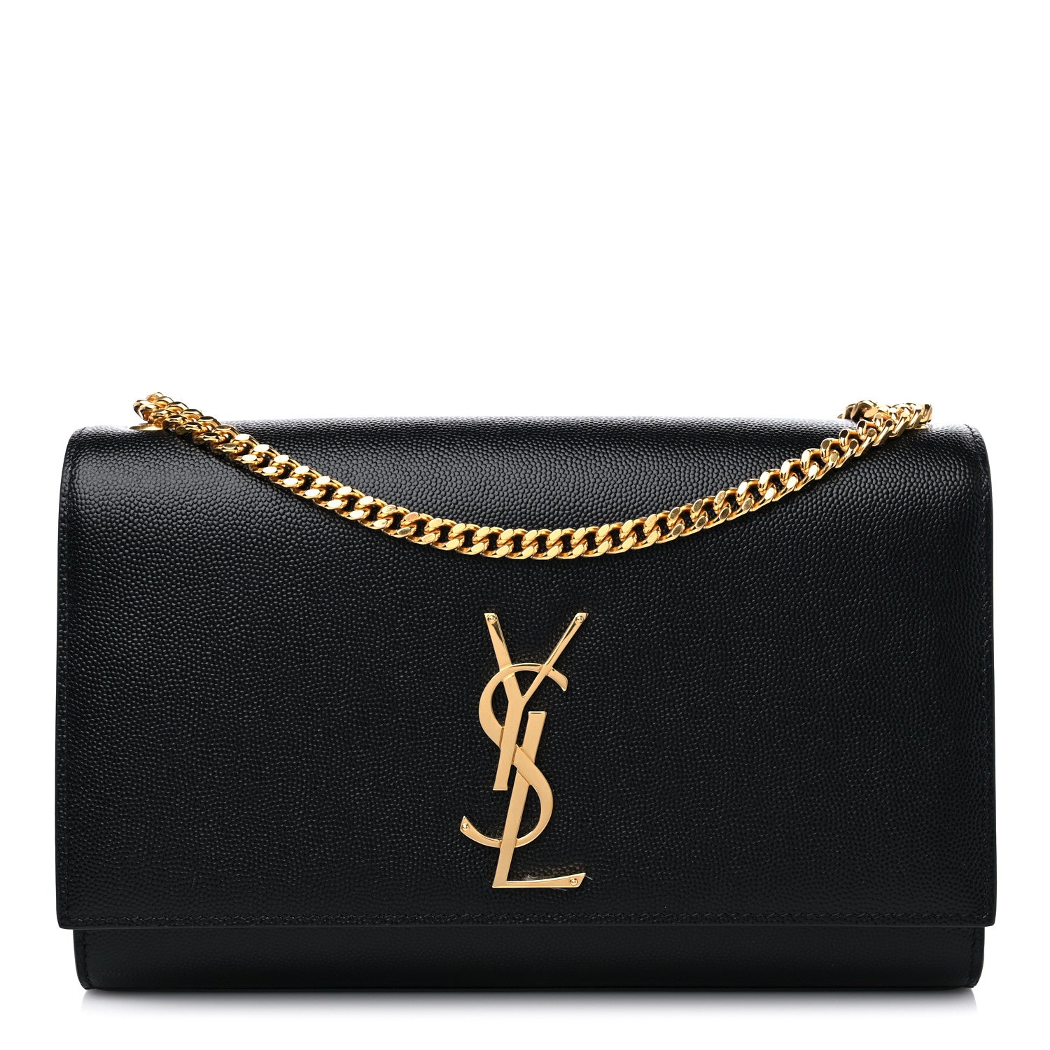 Saint Laurent Grain De Poudre Medium Classic Monogram Kate Satchel Black 1 of 9