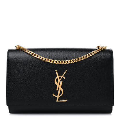 Saint Laurent Grain De Poudre Medium Classic Monogram Kate Satchel Black 1 of 9